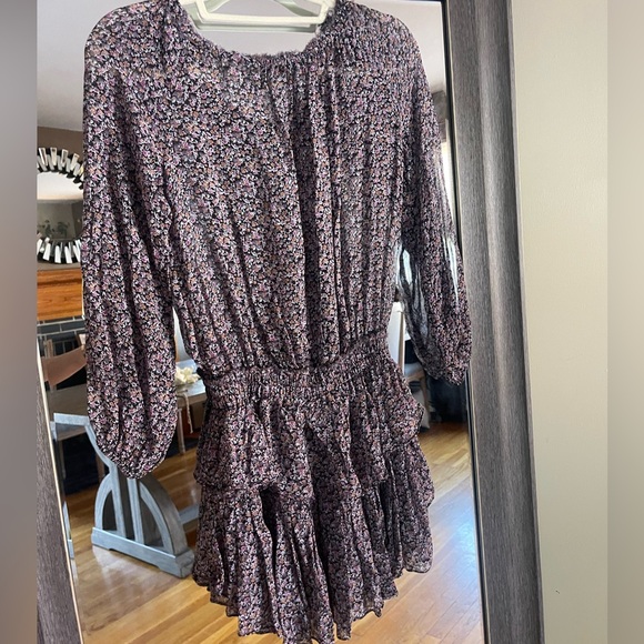 LoveShackFancy Silk Chiffon Floral Popover Ruffled
Tassel Mini Dress XS - Picture 3 of 7